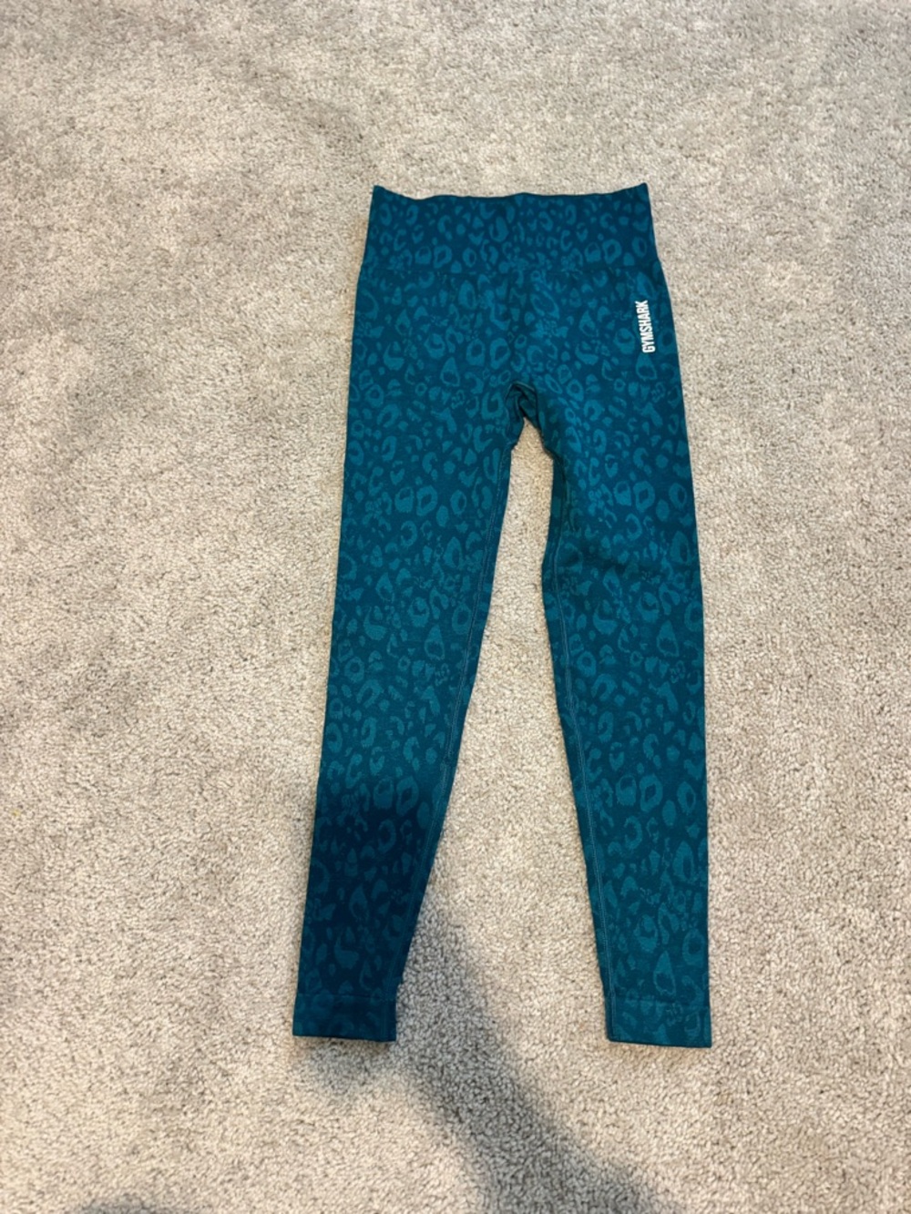 Gymshark Teal Leopard Print High-Waist Leggings